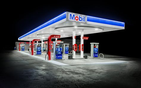 Mobil Gas Station, Fuel Station, Store Signage, Exterior Signage, Building A Container Home, Old Gas Stations, Store Interiors, The Anchor, Oil Company