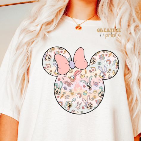 Chanel Print, Tshirt Printing Design, Disney Theme, Easter Shirt, Disney Tshirts, Mouse Ears, Diy Shirt, Kids Wear, Girls Tshirts