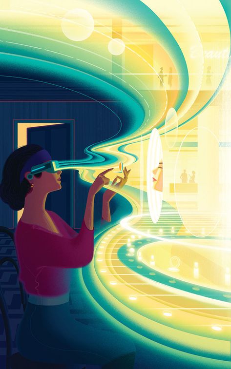 Sam Chivers, Beauty Inc - The Next Dimension. Virtual Reality Art, Virtual Reality Design, Augmented Virtual Reality, Virtual Reality Technology, Logos Ideas, New Energy, Creative Industries, Editorial Illustration, Augmented Reality