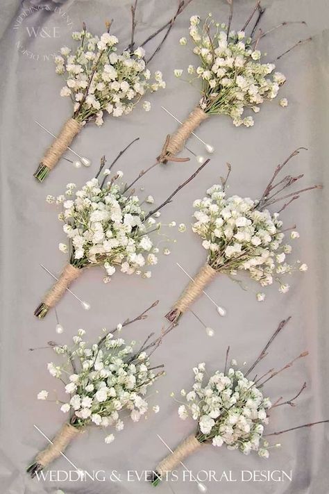 Buttonholes x quite cute Babies Breath, Boutonniere Wedding, Boutonniere, Country Wedding, Bridal Bouquet, Wedding Table, Diy Wedding, Fall Wedding, Floral Wedding