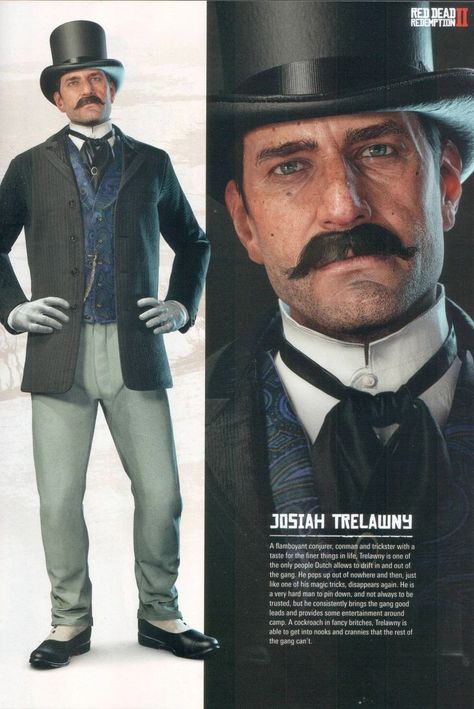 Josiah Trelawny is a recurring character in the Red Dead series, appearing as a supporting character in Red Dead Redemption 2 and a stranger in Red Dead Online. Trelawny Rdr2, Josiah Trelawny, Rdr2 Characters, Red Dead Redemption Art, Character Bio, Mystery Man, Red Dead Online, Read Dead, Red Dead Redemption Ii