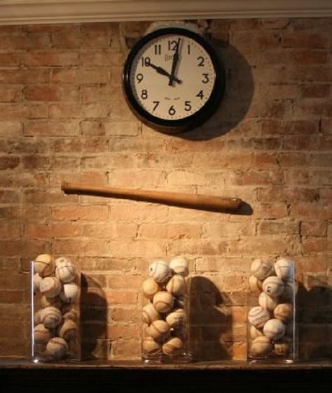 Vintage Sports Room, Boys Baseball Bedroom, Display Collections, Baseball Bedroom, Baseball Room, Cool Kids Rooms, Baseball Decor, Man Cave Basement, Nursery Shelves