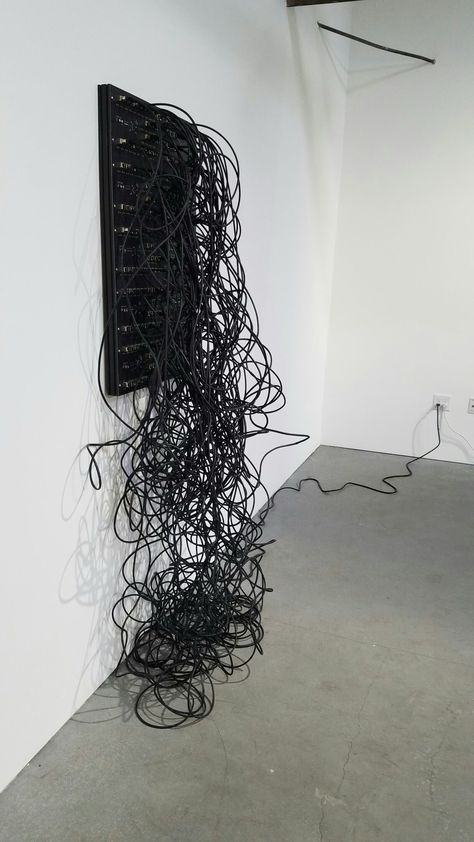 Addie Wagenknecht Kilohydra 1, 2013 Custom-printed circuit boards, Ethernet patch cables, 80/20 aluminum Cable Art Installation, Old Technology, Textile Sculpture, Creative Labs, Contemporary Abstract Art, Art Installation, Sci Fi Art, Artwork Painting, Art Forms