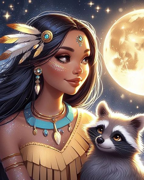 Pocahontas 🤎✨ #art #glitter #beautiful #digitalart #aiart #ai #fantasy #follow #follow4more #comment #like #share #fairytale #artwork #fantasy #follow #sweet #instagood Pocahontas Pictures, Pocahontas Art, Fairytale Artwork, Pocahontas Disney, Princess Pictures, Inspo Pics, Disney Princess Pictures, Halloween 2024, Moon Art