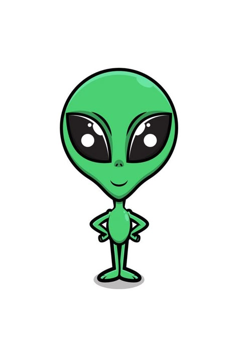 Alien Easy Drawing, Alien Clip Art, Alien Drawing Aesthetic, Alien Aesthetic Drawing, Alien Painting Easy, Alien Ship Drawing, Alien Drawing Easy, Alien Outline, Alien Drawing Ideas