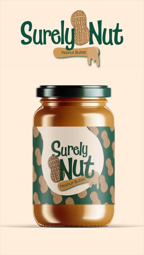 This is a brand identity design concept I created for a peanut butter brand. Brand brief shared by #creativeglowchallenge Peanut Butter Logo Design, Peanut Packaging Design, Peanut Butter Labels Design, Peanut Butter Ads, Peanut Butter Branding Design, Nut Butter Packaging Design, Peanut Butter Packaging, Peanut Butter Branding, Butter Packaging