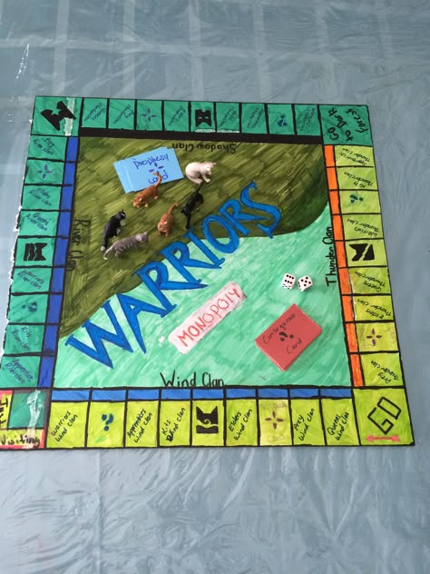 Warriors DIY monopoly board #DIY #warriorscats #monopoly Warrior Cat Crafts, Warrior Cats Crafts, Monopoly Diy, Warriors Memes, Warrior Cats Funny, Warrior Cat Memes, Warrior Cats Comics, Diy Hello Kitty, Warrior Cats Books