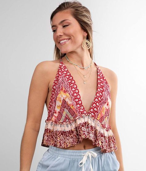 Free People Brighter Than Sunshine Tank Top - Women's Tank Tops in Strawberry Fields | Buckle Deep Neck Tops, Tank Top For Women, Mode Boho, V Neck Tank Top, Women's Tank Tops, Summer Tank Tops, Top For Women, Low Iron, Looks Style