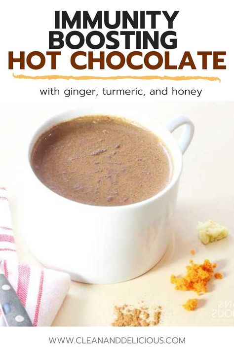 Healing Hot Chocolate, Coco Recipes, Aip Drinks, Healthy Hot Chocolate Recipe, Immunity Drink, Immunity Shots, Healthy Hot Chocolate, Cacao Recipes, Anti Inflamatory