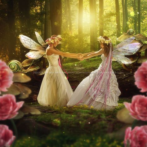 Kindred-Spirits by EnchantedWhispersArt on DeviantArt Fairy Costumes, Friendship Art, Fairy Wall Art, Fairy Pictures, Fairy Artwork, Fairy Decor, Fairy Friends, Love Fairy, Fairies Elves