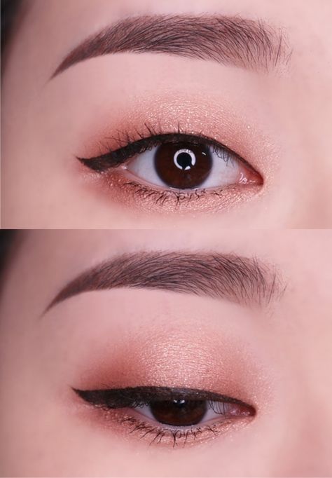 How to easily draw winged eyeliner for Asian eyes - 2018 beginners edition Monolid Winged Eyeliner, Eyeliner Styles For Monolid Eyes, Eyeliner For Korean Eyes, Asian Winged Eyeliner, Eyeliner Styles For Asian Eyes, Asian Makeup Monolid Eye Tutorial, Winged Eyeliner Asian Eyes, Asian Eye Eyeliner, Eyeliner On Asian Eyes