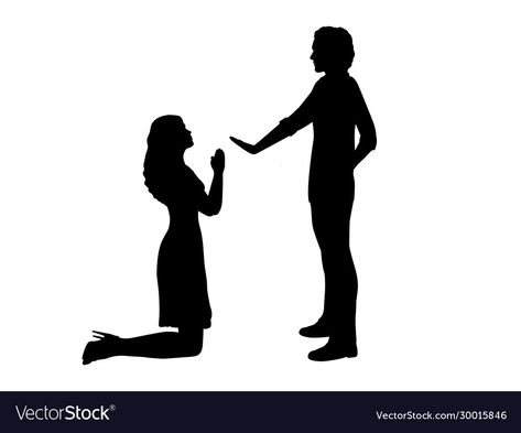 Man Begging On His Knees, Begging On Knees, Woman Man Human My Type, Outline Images, Man Illustration, Man And Wife, Black And White Background, Woman Silhouette, Icon Download