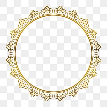 Golden Borders Frame, Round Design Png, Circle With Design, Round Border Design, Circle Border Design, Golden Border Frame, Golden Circle Frame, Round Frame Design, Gold Border Design