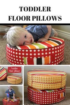 Fat Quarter Projects, Round Floor Pillow, Toddler Pillow, Beginner Sewing Projects Easy, Cozy Pillow, Sewing Pillows, Leftover Fabric, Play Space, Fabric Baskets