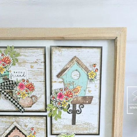 Stacey ☆ Papercraft teacher & supplier of Stampin' Up! products on Instagram: "My Annual Catalogue sampler frame class took place yesterday and it was all about the Country Woods Suite of products! 
These papers were totally out of ny comfort zone but I loved using them and it definitely made me look at lots of different ways to use them! 
.
🛒  Buy Stampin' Up! products 24/7 - https://bit.ly/3UiQ8En
🛒  Free Gift Code - www.staceymarsh.co.uk/p/hostess-club.html
🛒  Request a FREE Catalogue - www.staceymarsh.square.site/shop/catalogues/15
.
#stampinupuk #stampinupeu #stampinup #papercrafts #craftersofinstagram #stamping  #stampinwithstaceymarsh 

#kentcrafter #kentlife #kentbusiness #kentmums  #cardmakingbusiness #cardmakingideas #diycards #cardmaking #newbusinessopportunity #ukcrafter #ca Stampin Up Shadow Box Ideas, Stampin Up Samplers, Diycards Cardmaking, Su Samplers, Hostess Club, Free Catalogs, New Bus, Box Ideas, Craft Fair