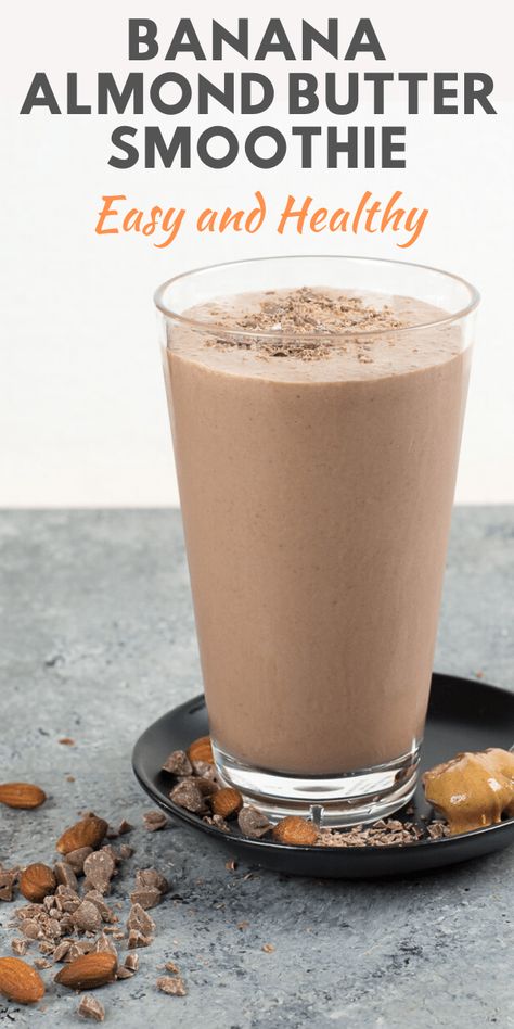 Almond Butter Smoothie Recipes, Banana Almond Butter, Almond Butter Smoothie, Almond Milk Yogurt, Smoothie Breakfast, Dairy Free Breakfasts, Dark Chocolate Almonds, Cooking Sweet Potatoes, Chocolate Smoothie