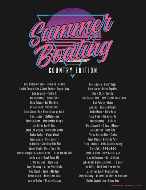 Camping Playlist, Songs About Summer, Boat Playlist, Pool Playlist, Pool Party Playlist, 4th Of July Playlist, Summer Country Playlist, Summer Vibes Playlist, Yacht Rock Playlist