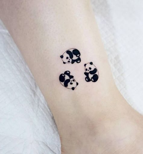 Kawaii Animal Tattoo, Panda Tatoos, Tattoos Panda, Best Couple Tattoos Unique, Love Life Tattoo, Practice Tattoos, Pet Tattoo Ideas, Animal Tattoos For Women, Mo Ganji