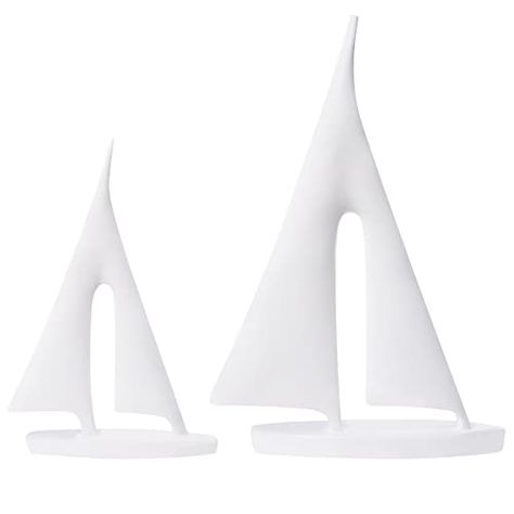 Saysmile Modern Sculptures Home Decor, Sailboat Decor Ornament, Boat Decorations Statue Decor, Art Sculptures and Statues, Sailboat Gifts Home Office Bathroom Shelf Decor (White-2 Pack) Sailboat Sculpture, Sailboat Decor, Black And Gold Theme, Bathroom Shelf Decor, Statue Decor, Small Sailboats, Nautical Crafts, Boat Decor, Display Unit