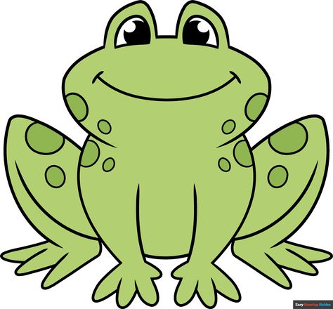 Learn to draw an easy cartoon frog. This step-by-step tutorial makes it easy. Kids and beginners alike can now draw a great looking easy cartoon frog. Frog Cartoon Images, Frog Draw, Draw Frog, Frogs Drawing, Frog Doodle, Frogs For Kids, Frog Sketch, Frog Painting, Cartoon Nail Designs