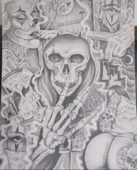 Westside Tattoo Design, Chicano Prison Art, Prison Art Drawings Sketches, Prison Style Tattoos, Prison Art Drawings, Chicano Art Drawings Sketches, Chicano Tattoos Lettering, Prison Drawings, Calaveras Art