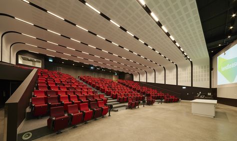 Lecture Theatre seating installed at the University of Sydney. Theatre Seating, Lecture Hall, Lecture Theatre, University Of Sydney, Lectures Hall, Tech School, Theater Seating, Performing Arts, Performance Art