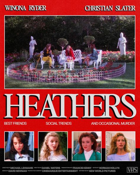 13/366 Heathers Directed by Michael Lehmann 1988 USA * * * * * #365posterchallenge #posterchallenge #posterdesign #movieposterdesign #vintageposter #Heathers #WinonaRyder #ShannenDoherty #80steenmovies Heathers Poster Musical, Heathers Movie Poster, Letterboxd Posters, Heathers Poster, Christian Slater Heathers, Retro Movie Posters, Heathers Aesthetic, 70s Movies, Poster Challenge