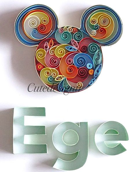 Paper quilling mouse Cutedesigntr Quilling Letters, Arte Quilling, Paper Quilling For Beginners, Mouse Cartoon, Quilling Ideas, Paper Magic, Mickey Mouse Cartoon, Paper Quilling, Easy Diy Crafts