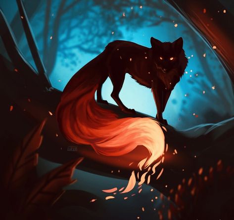 Fox Artwork, Mystical Animals, Mythical Animal, Canine Art, Cute Fantasy Creatures, Fantasy Beasts, Fantasy Creatures Art, Arte Sketchbook, Mythical Creatures Art