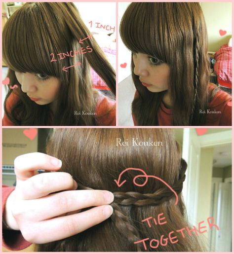 Asuna Hair Tutorial Asuna Hairstyle, Hime Cut, Asuna Yuuki, Hair Tutorials Easy, Hairstyle Tutorial, Cosplay Tutorial, Athletic Hairstyles, Easy Hair, Story Inspiration