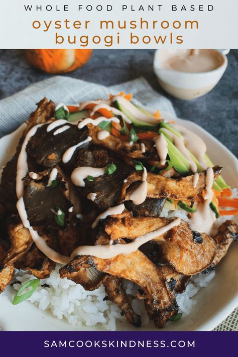 Mushroom Bulgogi, Yummy Bowl, Bulgogi Recipe, Quick Vegan, Quick Vegan Meals, Quick Pickled Cucumbers, Marinated Mushrooms, Fried Oysters, Wfpb Recipes