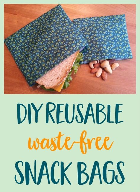 DIY Reusable Snack & Sandwich Bags Diy Snack Bag, Snacks Diy, Diy Beeswax Wrap, Reusable Sandwich Bags, Diy Snacks, Reusable Snack Bag, Natural Kitchen, Sandwich Bags, Snack Bags