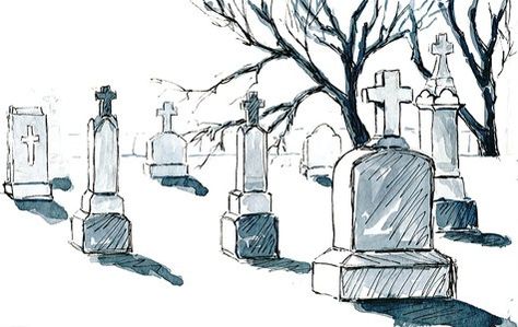 20121028_resurrection_cemetery Graveyard Drawing Reference, Graves Drawing, Grave Yard Drawing, Grave Sketch, Cemetery Sketch, Gravestone Drawing, Cemetery Drawing, Cemetery Illustration, Graveyard Drawing