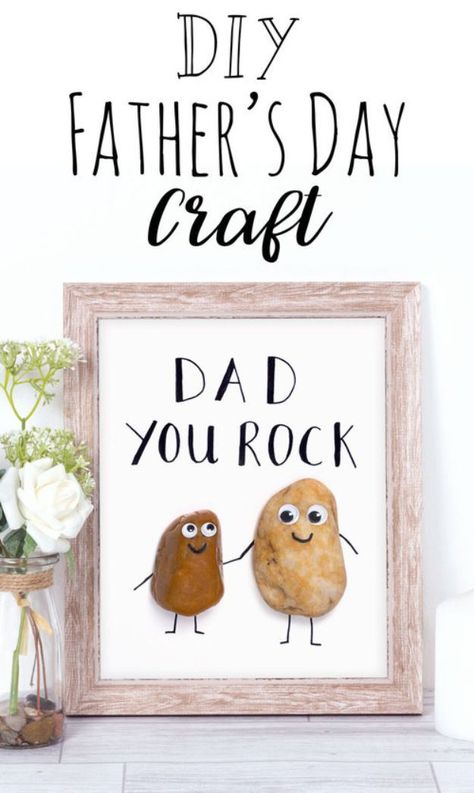 DIY Fathers Day Gifts - Dad You Rock! DIY Father's Day Gift - Homemade Presents and Gift Ideas for Dad - Cute and Easy Things to Make For Father Diy Father's Day Crafts, Dad Crafts, Father's Day Craft, Fathers Day Art, Diy Gifts For Dad, Diy Father's Day Gifts, Cool Fathers Day Gifts, Father's Day Diy, Dad Day