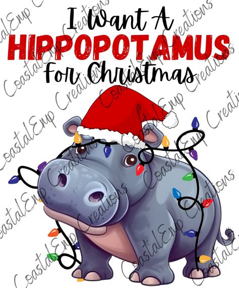 Hippo Ornaments Diy, Hippo Ornaments, Colorful Christmas Lights, Hippopotamus For Christmas, Bah Humbug, Festive Crafts, How To Make Stencils, Jolly Santa, Colorful Christmas