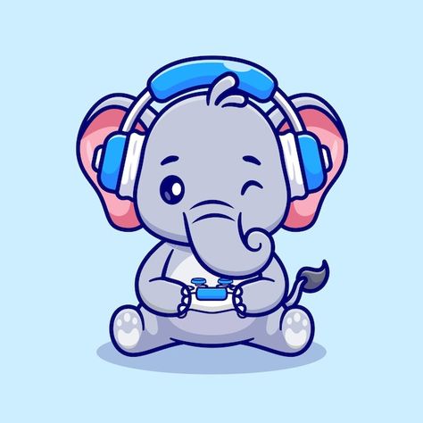 Elephant Icon, Animal Cartoons, Elephant Pictures, Vector Icons Illustration, Elephant Tattoo, Technology Icon, Funny Doodles, Cute Elephant, Concrete Decor