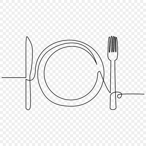 Fork And Knife Drawing, Tie Drawing, Wing Drawing, Knife Drawing, Drawing Png, Knife And Fork, Daily Necessities, Dinner Plate, Line Drawing