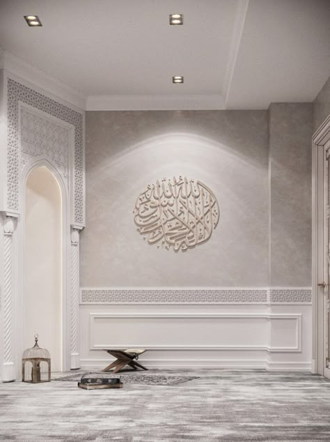 Prayer Room Design Muslim, Ceiling Layout, Interior Design Behance, Hall Interior, Baby Drawing, Prayer Room, Room Interior Design, Room Design, Layout