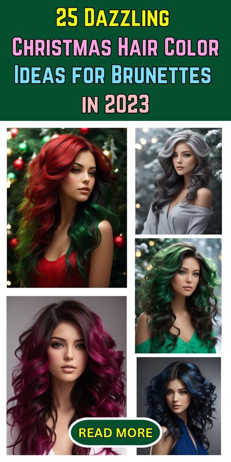 25 Dazzling Christmas Hair Color Ideas for Brunettes in 2023 Colorful Hair Dye Ideas For Brunettes, Christmas Vivid Hair Color, Christmas Color Hair Ideas, Christmas Hair Color Ideas For Blondes, Vivid Winter Hair Color, Christmas Color Hair, Unique Winter Hair Colors, Christmas Hair Color Ideas For Brunettes, Winter Red Hair Color