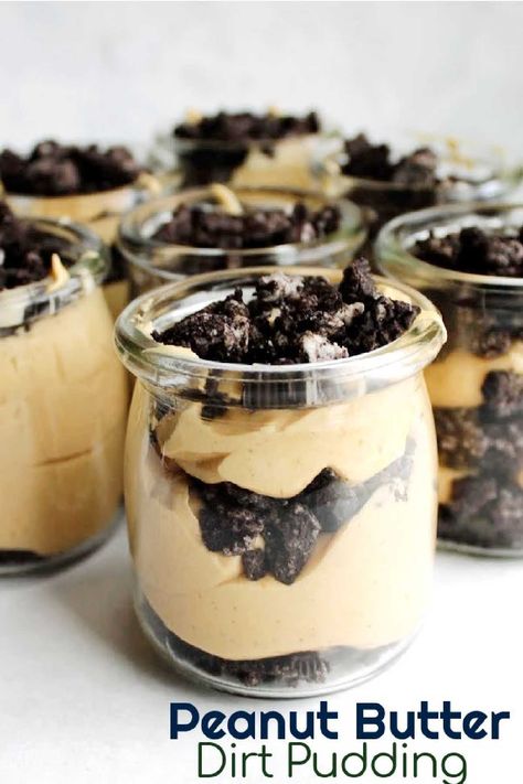 Oreo Dirt Dessert, Chocolate Dirt Cake, Oreo Pudding Dessert, Peanut Butter Oreo Dessert, Oreo Dirt Pudding, Dirt Pudding Recipes, Peanut Butter Desserts Easy, Oreo Dirt Cake, Dirt Dessert