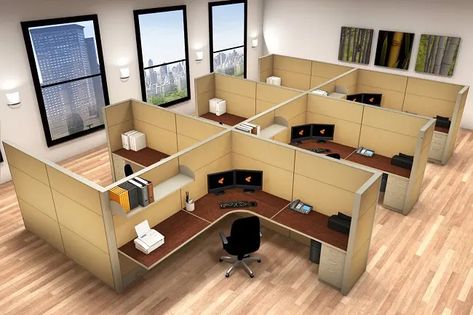 15 Latest Office Cubicle Designs With Pictures In 2021 Office Cubicle Design, Modern Office Cubicle, Cubicle Design, Room Partitions, Workstations Design, Cubicle Decor Office, System Furniture, Modular Office Furniture, Home Office Layout