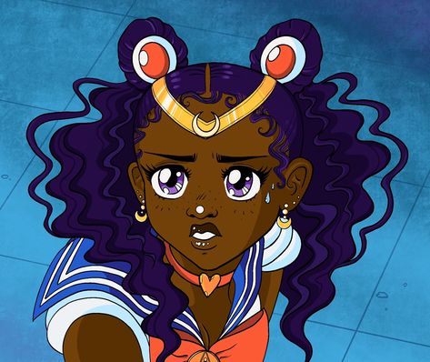 Black Sailor Moon redraw challenge fanart anime Black Sailor Moon Wallpaper, Black Sailor Moon Pfp, Black Sailor Moon Art, Black Sailor Moon, Redraw Challenge, Sailor Moon Redraw, Moon Tiara, Badass Girl, Black Pfps