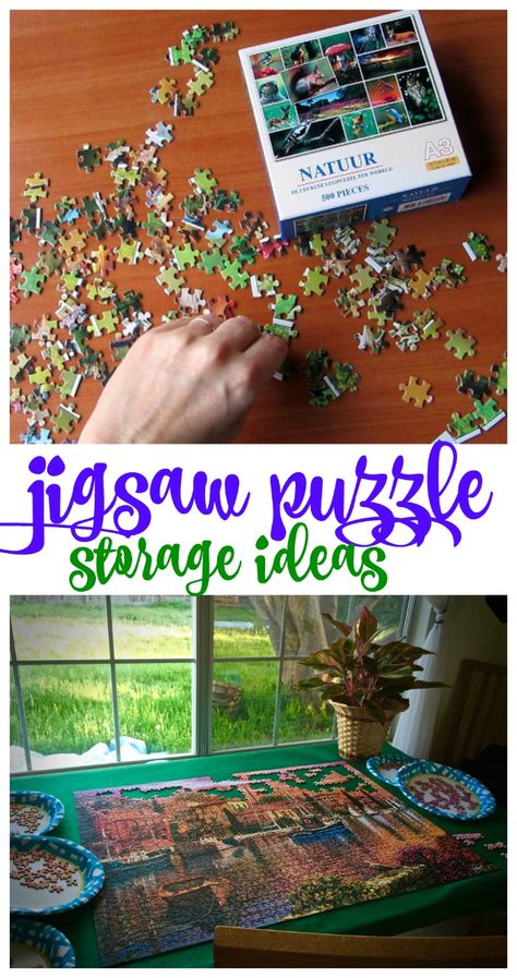 Puzzle Storage Ideas, Jigsaw Puzzle Storage, Puzzle Organization, Cool Jigsaw Puzzles, Puzzle Storage, Free Jigsaw Puzzles, Diy Puzzles, Family Puzzles, Jigsaws