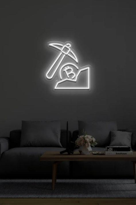 #mining #crypto #neonsign #BitcoinNeon #miningsign #neondecor Mining Crypto, Neon Decor, Led Neon Signs, Led Neon, Neon Sign, Custom Sign, Decorating Your Home, A Table, Ukraine