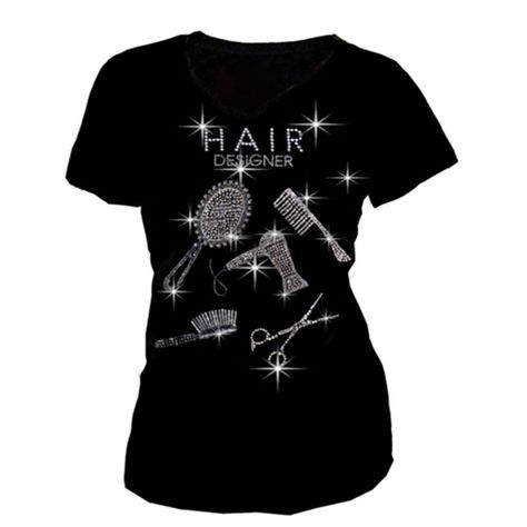 Hairstylist Clothes, Salon Shirts, Classy Grandma, Marble Fashion, Hair Stylist Shirts, Plus Size Hairstyles, Bling Hair, Salon Wear, Custom Ideas