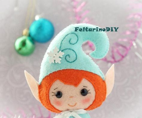 Felt Christmas Ornaments Patterns, Felt Elf, Elf Pattern, Felt Doll Pattern, Felt Doll Patterns, Christmas Ornaments Patterns, Felt Ornaments Patterns, Felt Toys Patterns, Fairy Homes