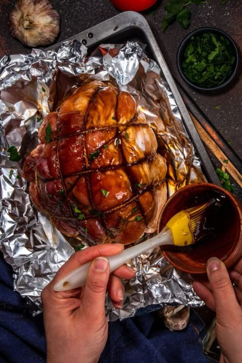 Hairy Bikers Gammon Orange Juice Honey Roast Gammon, Xmas Ham, Hairy Bikers Recipes, Roast Gammon, Gammon Recipes, Orange Juice Recipes, Chefs Table, Juice Recipe, Bay Leaves