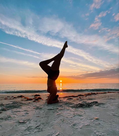 Headstand Yoga On The Beach, Vision Board, The Beach, Yoga, Natural Landmarks, Travel, Quick Saves