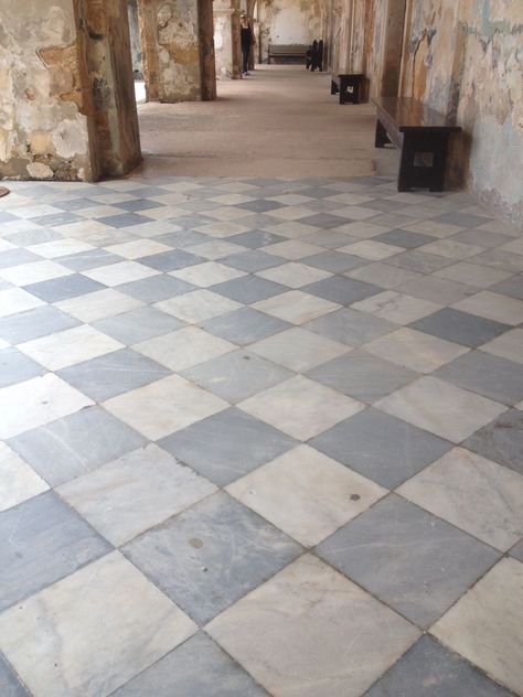 Rustic Checkered Floor, Stone Checkerboard Floor, Blue And White Checkered Floor, Checkered Tile, Entryway Tile, Checkerboard Floor, Old San Juan, Patio Flooring, Bathroom Floor Tiles