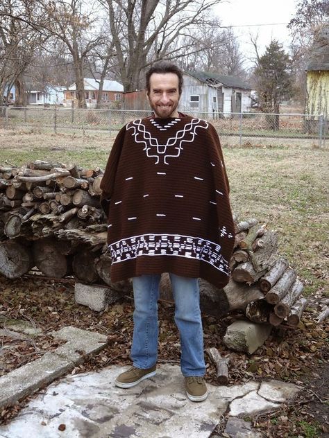 My Empty Nest: Crochet Clint Eastwood Poncho Pancho Pattern, Crochet Blanket Poncho, Clint Eastwood Poncho, Crochet Poncho Patterns Easy, Poncho Mexican, Mens Poncho, Festival Poncho, Poncho Patterns, Crochet Men